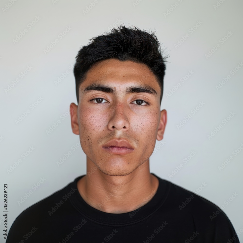 Fototapeta premium Summer young Mexican man portrait photo face.
