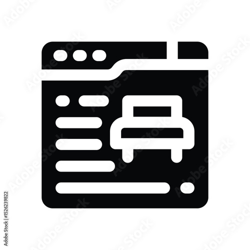 online reservation glyph icon. Strong and solid vector icon for websites, mobile interfaces, presentations, and visual branding. High quality and easy to edit.