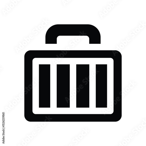 suitcase glyph icon. Strong and solid vector icon for websites, mobile interfaces, presentations, and visual branding. High quality and easy to edit.