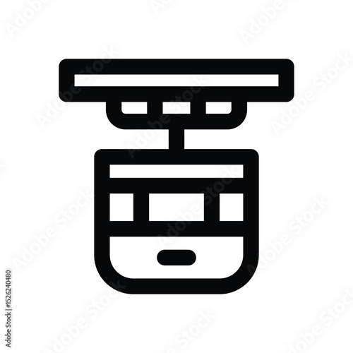 cable way line icon. Clean and minimalist vector icon for websites, mobile apps, presentations, and logos. Fully scalable and customizable for any project.