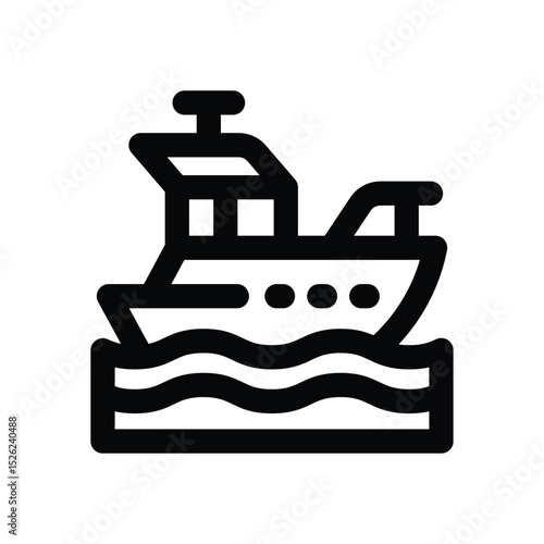 boat line icon. Clean and minimalist vector icon for websites, mobile apps, presentations, and logos. Fully scalable and customizable for any project.