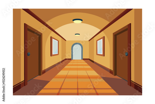 Elegant Hotel Corridor Interior Design  A Visual Journey Through Architectural Space