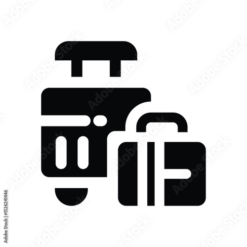 luggage glyph icon. Strong and solid vector icon for websites, mobile interfaces, presentations, and visual branding. High quality and easy to edit.