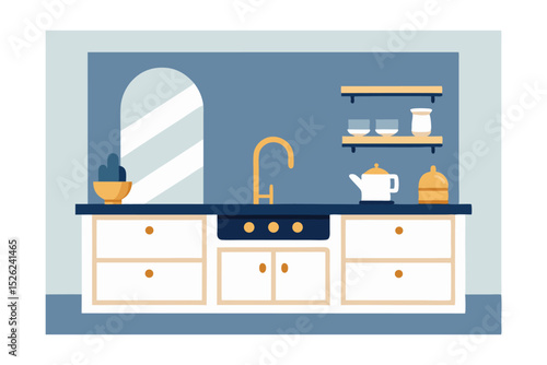 Modern Kitchen Design Elegant Minimalist Style with Blue Accents