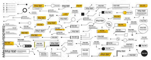 Сallouts titles. Hud callout titles. Callout bar labels, window templates with information. Vector elements.