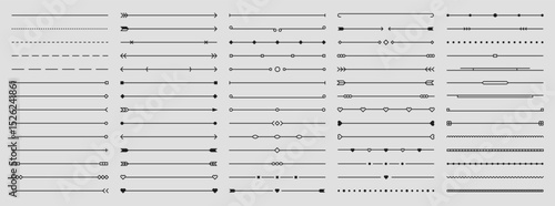 Set of hand drawn vector line border. Lines, borders, underline pencil strokes, drawing dividers. Doodle design. Geometric vintage fashion collection.