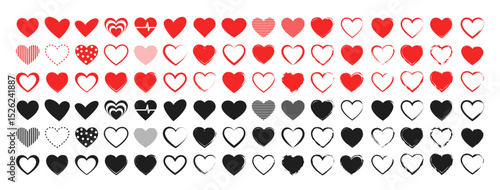 Like and Heart icon. Live stream video, chat, likes. Social nets like red heart web buttons isolated on white background. Vector illustaration.
