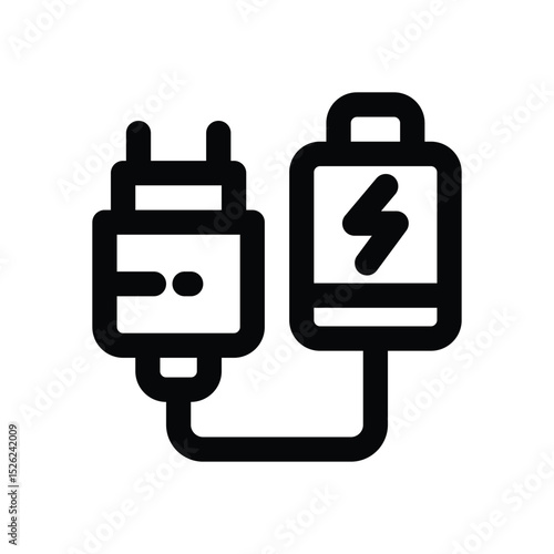 charger line icon. Clean and minimalist vector icon for websites, mobile apps, presentations, and logos. Fully scalable and customizable for any project.