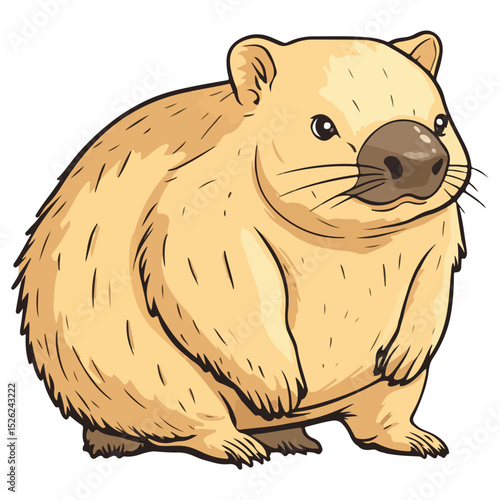 wombat, animal, vector, transparent background, creature, vombatidae, rodent, mammal, wildlife, cute, isolated, nature, zoo, furry