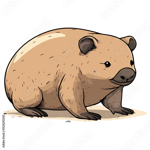 wombat, animal, vector, transparent background, creature, vombatidae, rodent, mammal, wildlife, cute, isolated, nature, zoo, furry