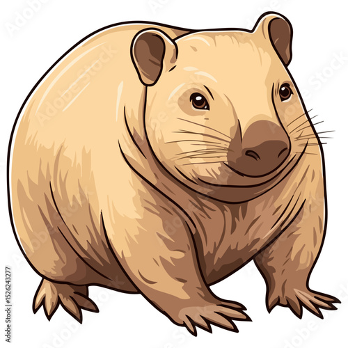 wombat, animal, vector, transparent background, creature, vombatidae, rodent, mammal, wildlife, cute, isolated, nature, zoo, furry