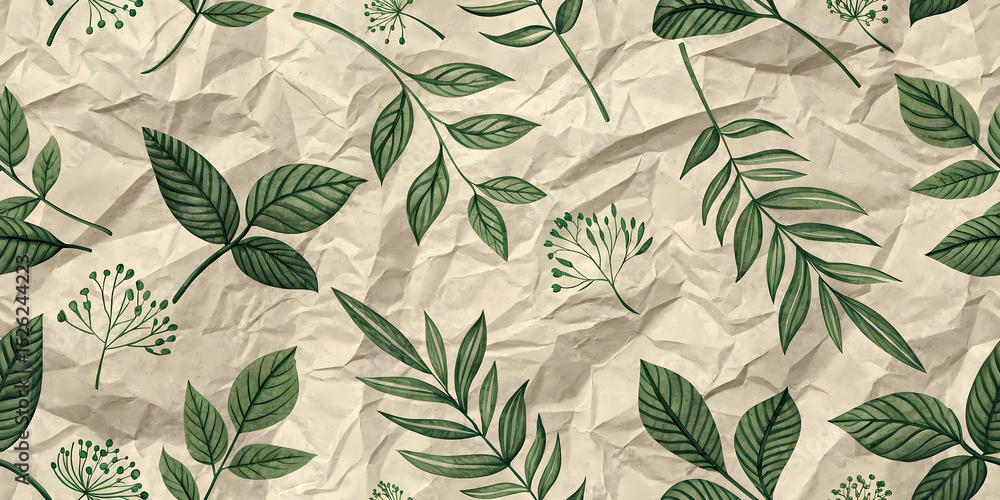 Abstract crumpled paper texture with shadows, realistic detail, ideal for eco product mockup Abstract crumpled paper texture with shadows, realistic detail, ideal for eco product mockup
