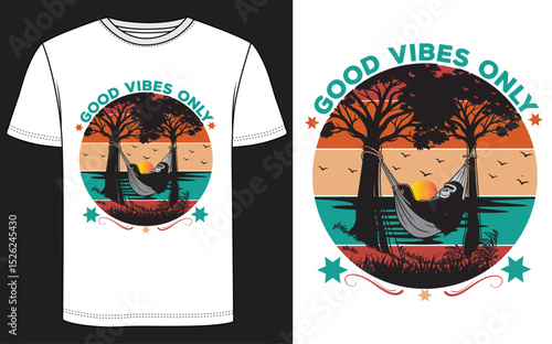 "Good Vibes Only – Bigfoot T-Shirt Vector Design