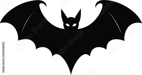 Flying bat vector art illustration