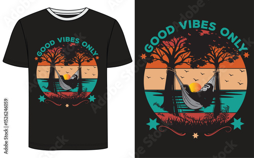 "Good Vibes Only – Bigfoot T-Shirt Vector Design