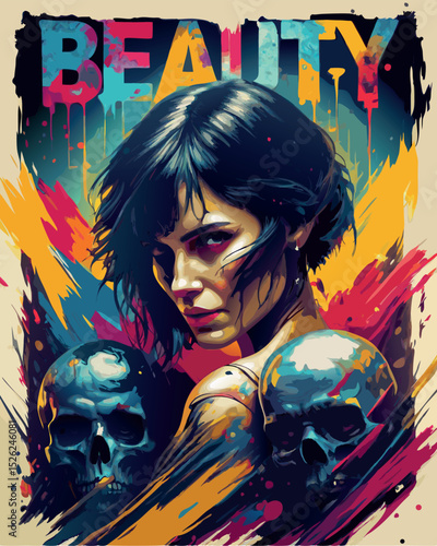 donna beauty con teschi 01