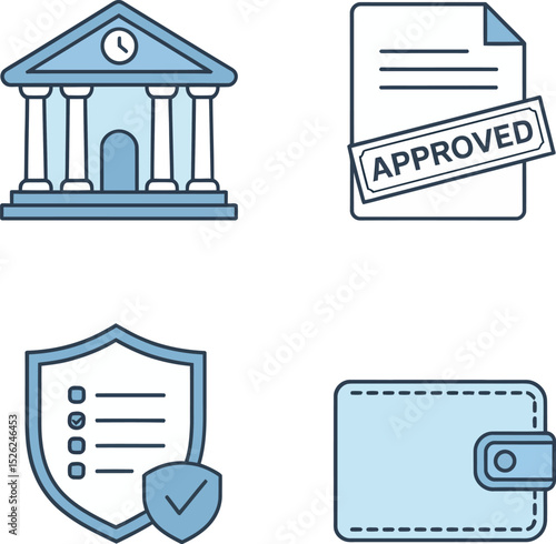 Verified law identity visuals including courthouse approval, contract validation, file security and document badge.