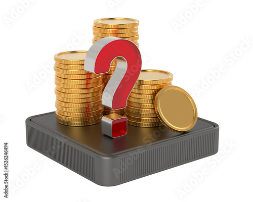 Golden coins on white background. Isolated 3D illustration