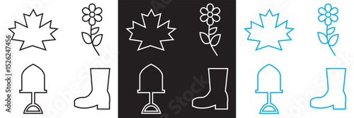 Spring Season Icon. Vector for Flower, plant, gardening, nature, , bunny, leaf, clover, growth, camp, bloom etc  . Vector illustration. isolated on white and black background. EPS 10
