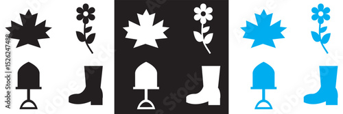 Spring Season Icon. Vector for Flower, plant, gardening, nature, , bunny, leaf, clover, growth, camp, bloom etc  . Vector illustration. isolated on white and black background. EPS 10