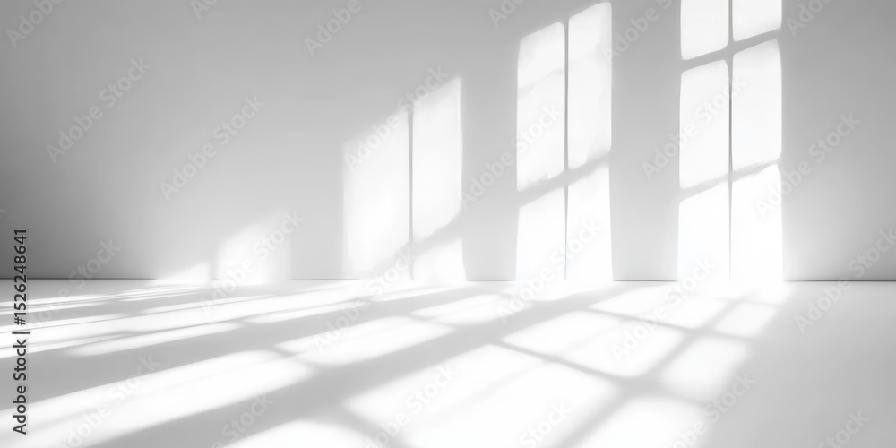 Fototapeta premium Bright and Airy Architectural Space with Abstract Light Patterns Creating a Calm, Clean Atmosphere