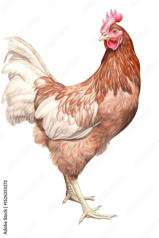 Fototapeta premium Chicken poultry drawing animal.