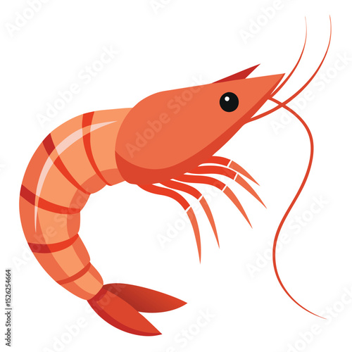 Delicious cooked shrimp seafood illustration clipart