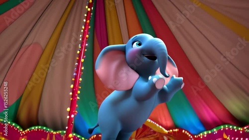 Animated elephant circus balance