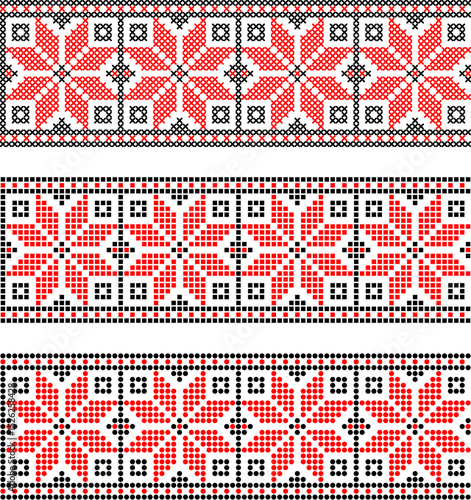 Vector illustration of Ukrainian ornament in ethnic style, identity, vyshyvanka, embroidery for print clothes, websites, banners. Background.
