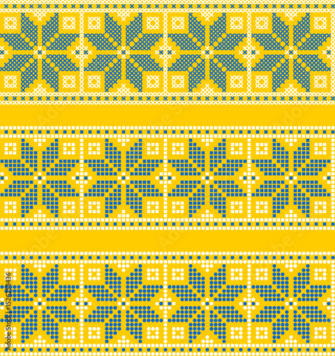 Vector illustration of Ukrainian ornament in ethnic style, identity, vyshyvanka, embroidery for print clothes, websites, banners. Background.