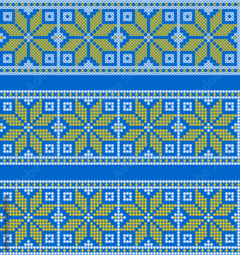 Vector illustration of Ukrainian ornament in ethnic style, identity, vyshyvanka, embroidery for print clothes, websites, banners. Background.
