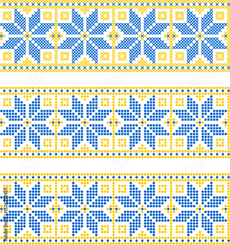 Vector illustration of Ukrainian ornament in ethnic style, identity, vyshyvanka, embroidery for print clothes, websites, banners. Background.
