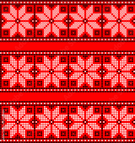 Vector illustration of Ukrainian ornament in ethnic style, identity, vyshyvanka, embroidery for print clothes, websites, banners. Background.