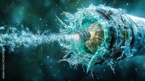 Abstract Technology Design with Flowing Water and Energy Effects