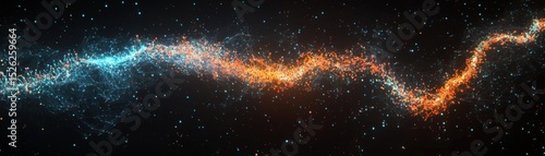 Abstract Cosmic Waves of Energy in Vivid Colors Against Dark Space