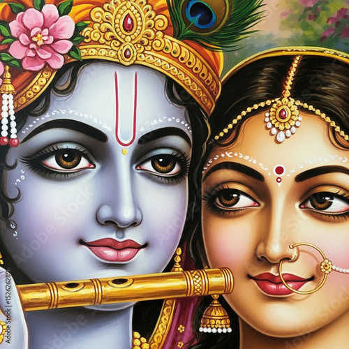 Lord Krishna and Radha Pain...