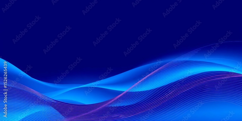 Elegant wavy lines form an abstract blue banner background , template, corporate Elegant wavy lines form an abstract blue banner background , template, corporate