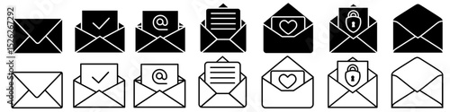 Mail icon vector set. email illustration sign collection. Envelope symbol. Mails  web icons set.
