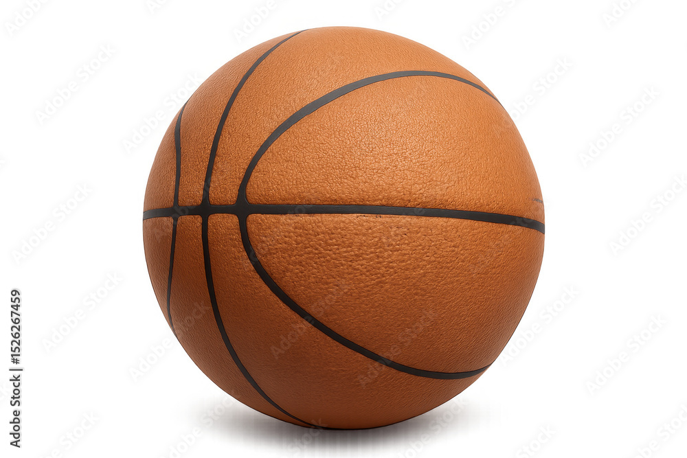 Orange basketball featuring black stripes, sitting against transparent backdrop, revealing intricate textural details Orange basketball featuring black stripes, sitting against transparent backdrop, revealing intricate textural details