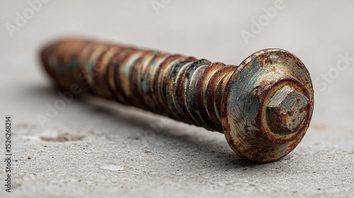 Fototapeta Naklejka Na Ścianę i Meble -  나사선이 마모되고 녹슨 헐거운 나사