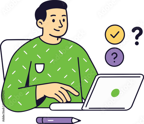 Online Survey Vector Illustration on White Background