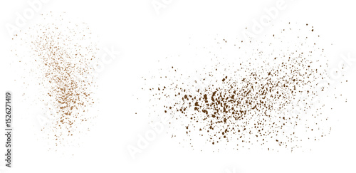 Splash-isolated flying chocolate powder vector background design