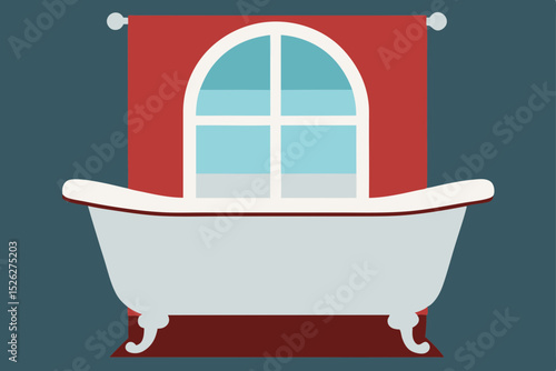 Relaxing Bathroom Design Clawfoot Tub and Arch Window