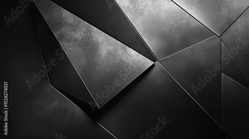 Abstract Dark Grey Geometric Triangular Texture Background