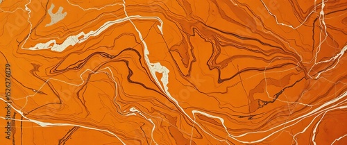 Swirling abstract forms etched into rich brown marble,  aged,  shapes