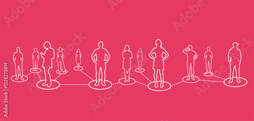 persone, sagome, silhouette, folla, grafica, gruppo, riunione, collegamenti, unione, relazione