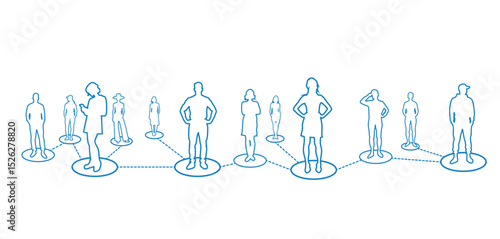 persone, sagome, silhouette, folla, grafica, gruppo, riunione, collegamenti, unione, relazione