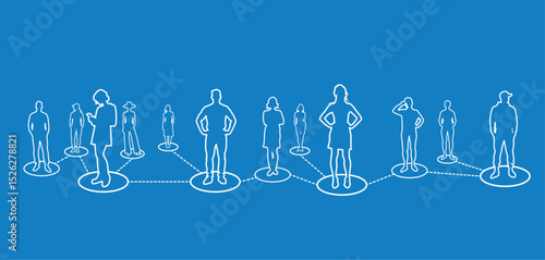 persone, sagome, silhouette, folla, grafica, gruppo, riunione, collegamenti, unione, relazione