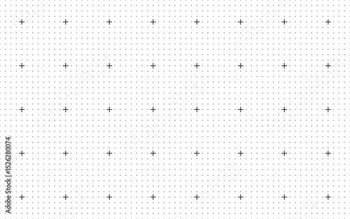 Minimal dot grid with cross symbols on white background abstract seamless pattern template for technology math design and scientific diagram illustration minimalistic printable digital wallpaper