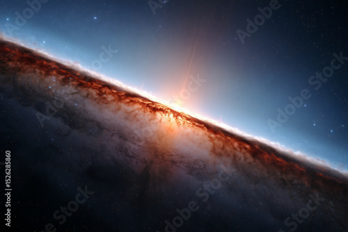 Wallpaper Mural Formation of a great spiral galaxy and stars and an interstellar nebula Torontodigital.ca